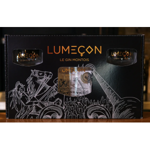LUMECON LE GIN MONTOIS COFFRET 1 BOUTEILLE 50CL + 2 VERRES